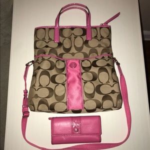 Coach Bag With Matching Wallet Pink